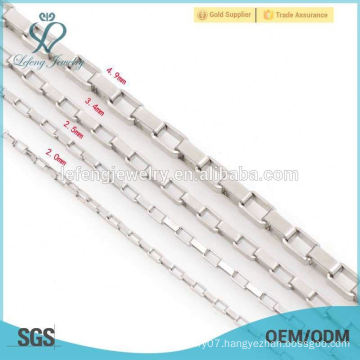 Factory price latest necklace designs cheap stainless steel long box chain to make jewelry